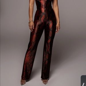 JLUXLABEL red vona snakeprint pants